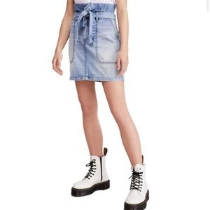 Free People Splendor in the Grass Paperbag High Waist Skirt in Indigo 4